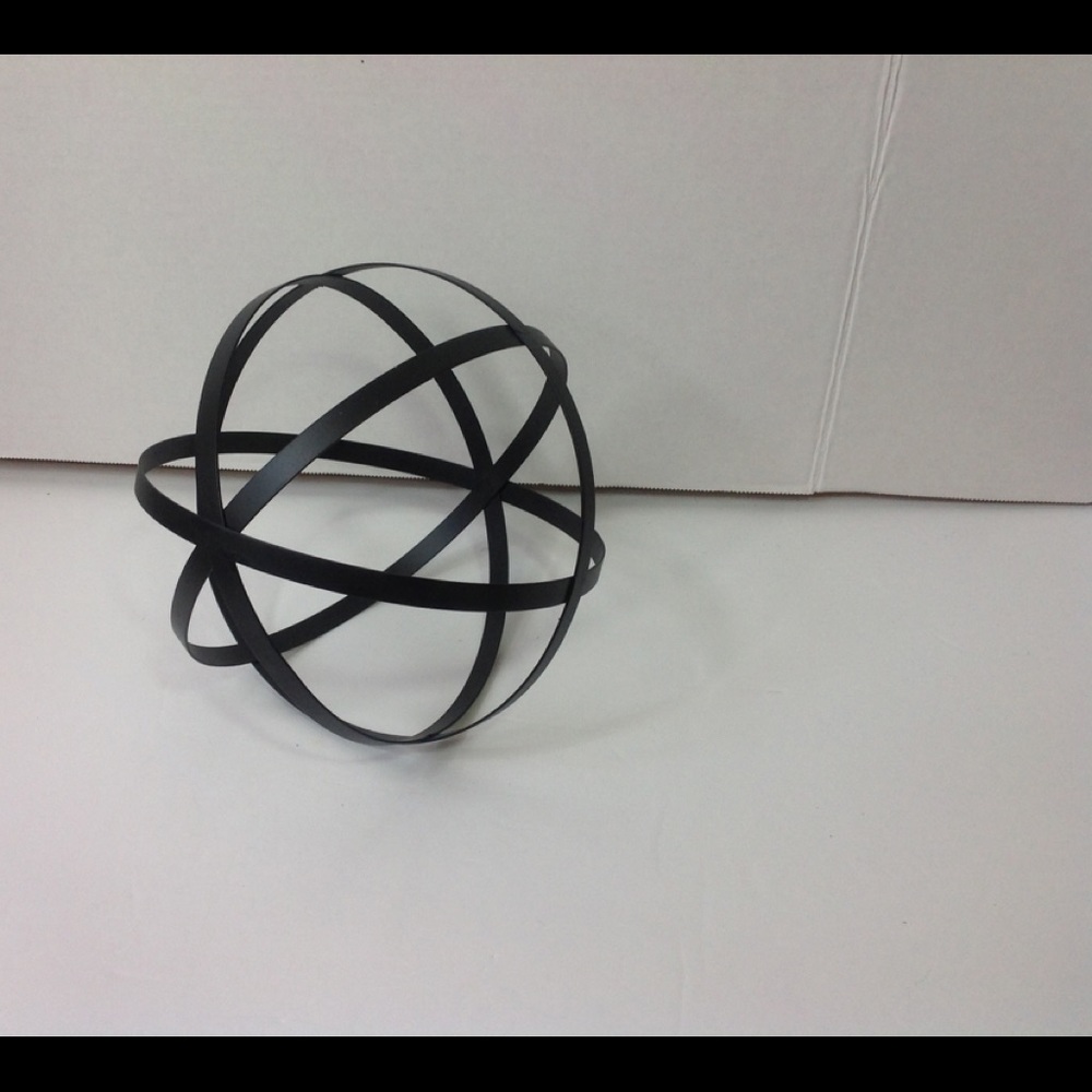 Black Iron Circle Spear Deco Ball Accent